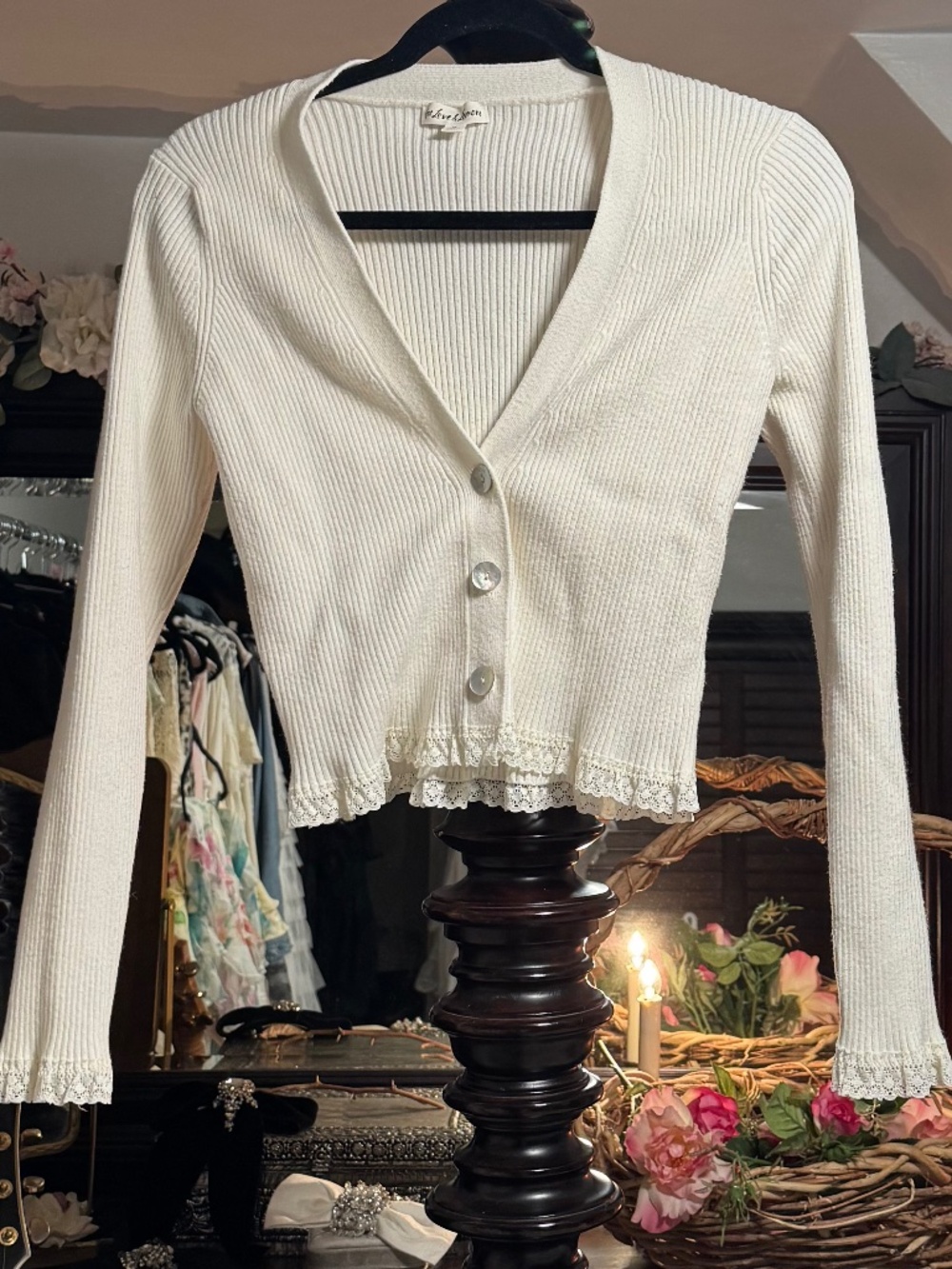 For love and lemons 🍋 cardigan ivory medium